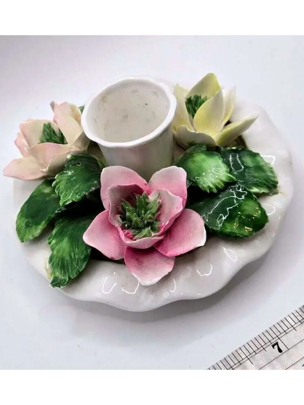 Radnor Bone China Floral Candle Holder Staffordshire England